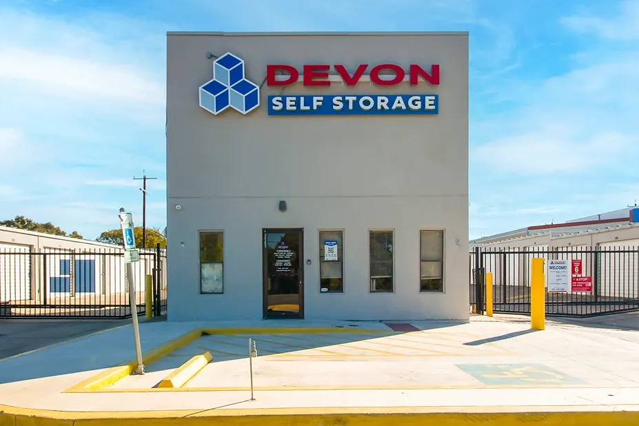Devon Self Storage Units in San Antonio, TX exterior view with gated entry