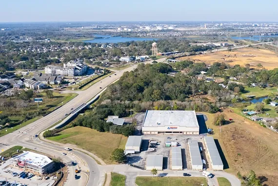 Sky view of Devon Self Storage League City, Texas