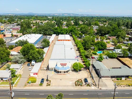 Aerial view of facility with drive up units