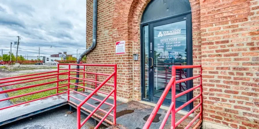 Front door to Devon Self Storage office