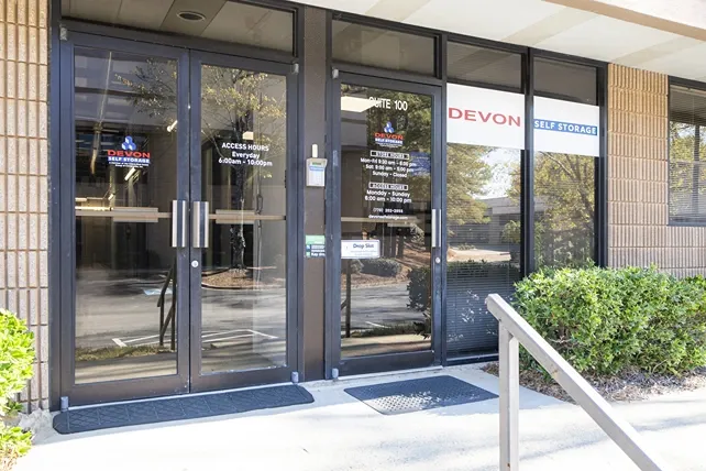 Front door to Devon Self Storage office