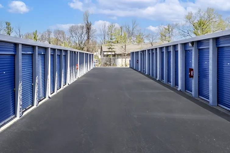 Devon Self Storage office exterior with gated entry and secure access to drive-up units