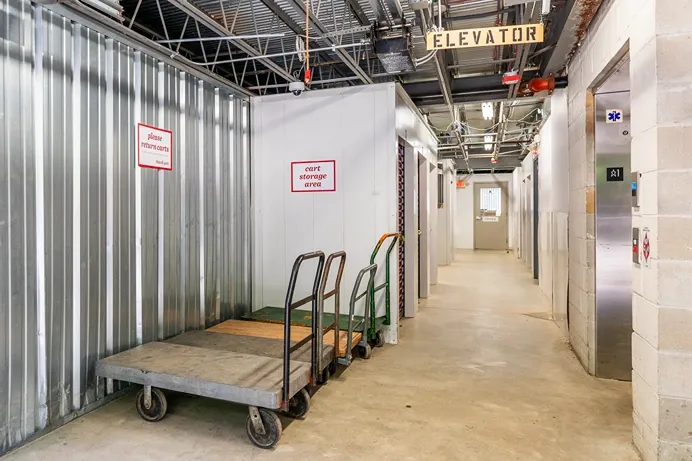 Self Storage in Tewksbury, MA, dollies, elevators access