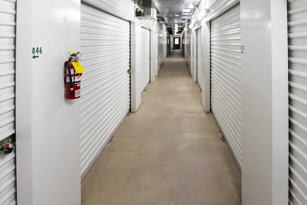 White wall, large storage units at Self Storage in Pittsburgh, PA