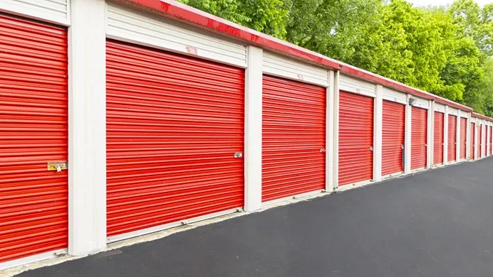 Red self storage at 7777 Moriarty Road Cordova, TN 38018.