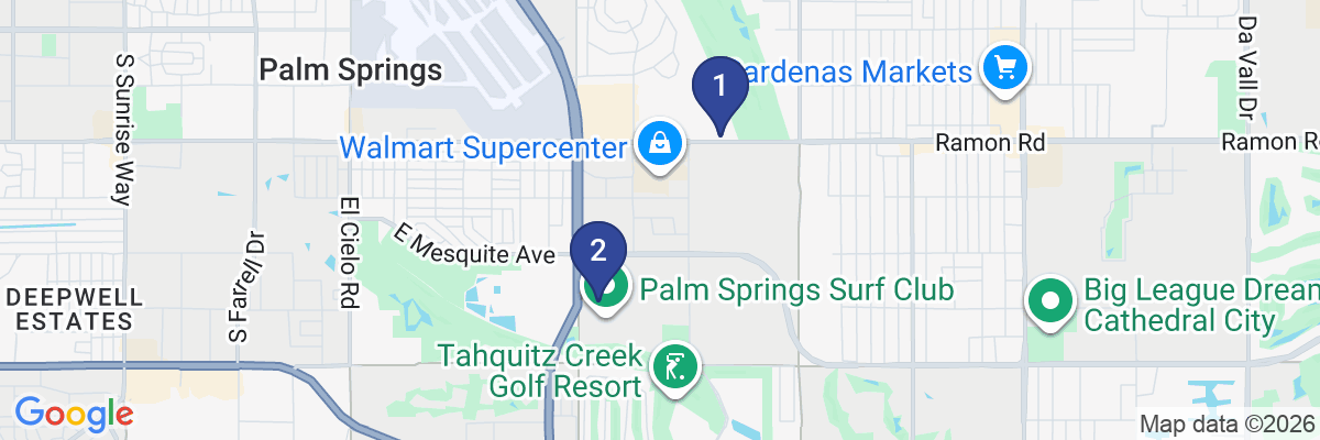 Map showing facility locations