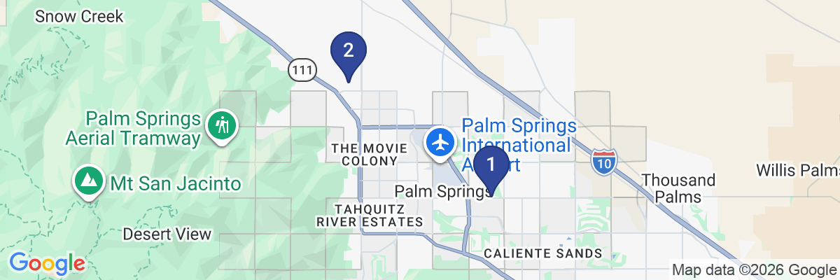 Map showing facility locations