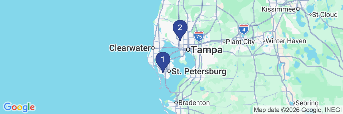 Map showing facility locations