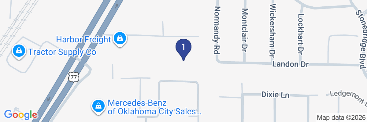 Map showing facility locations