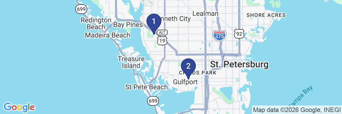 Map showing facility locations