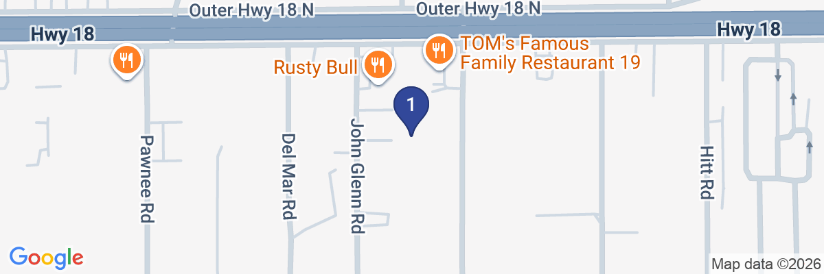 Map showing facility locations