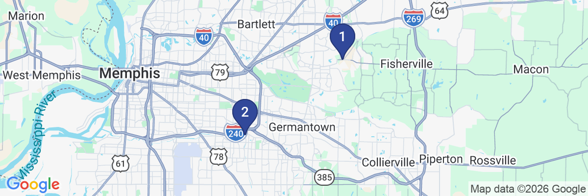Map showing facility locations