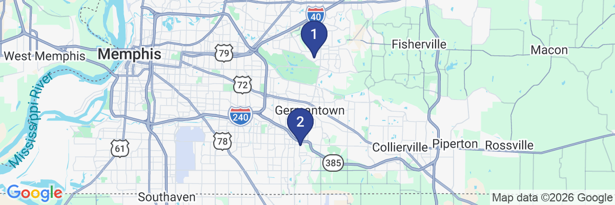 Map showing facility locations