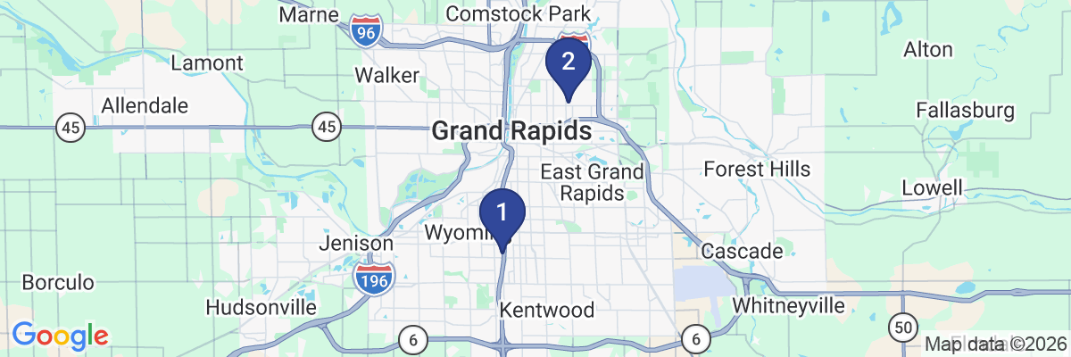 Map showing facility locations
