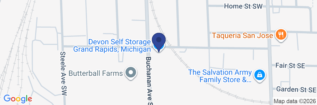 Map showing facility locations