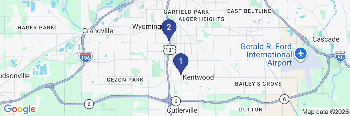 Map showing facility locations