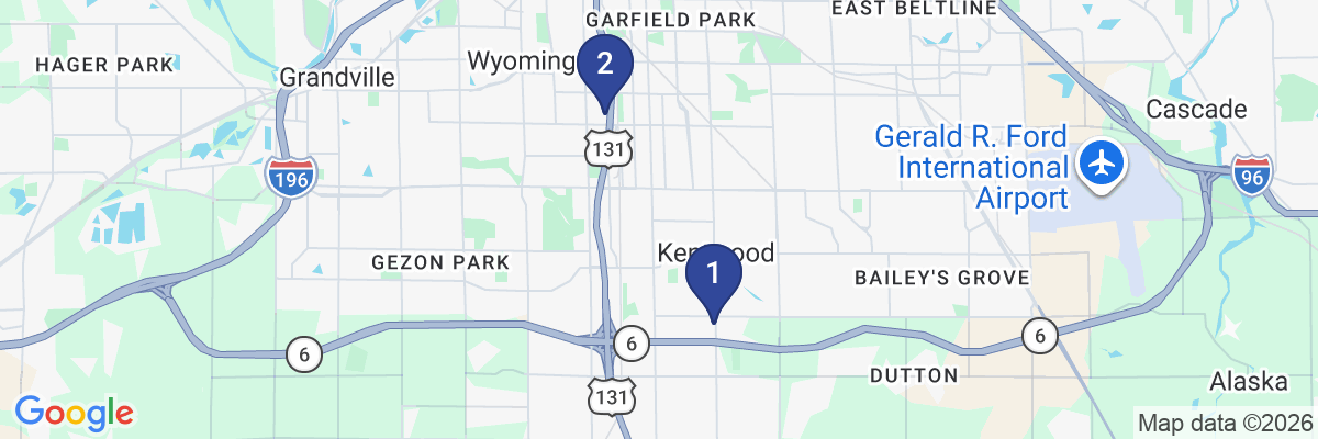 Map showing facility locations