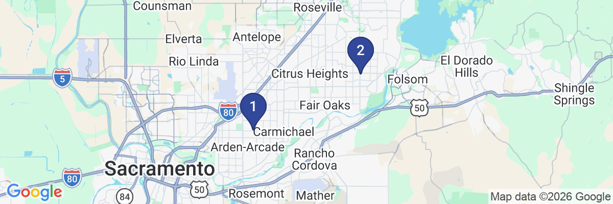 Map showing facility locations