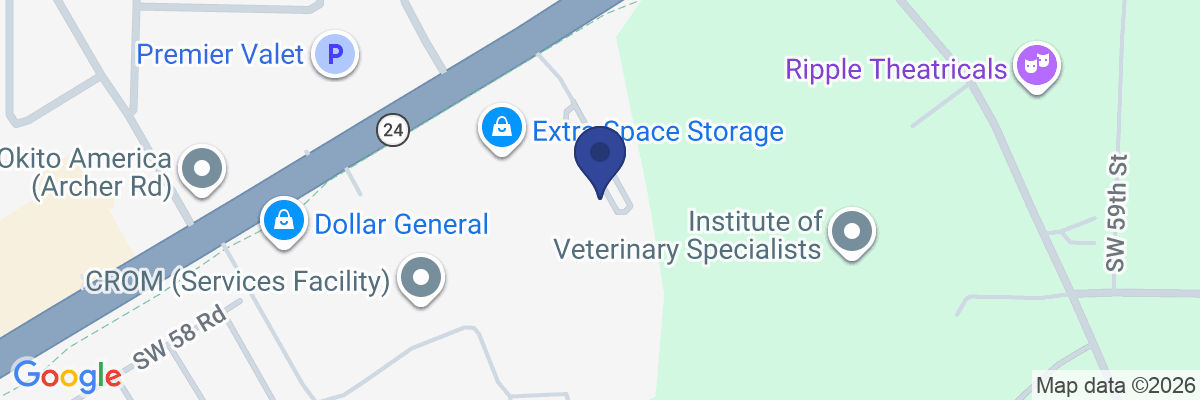 Map showing facility locations