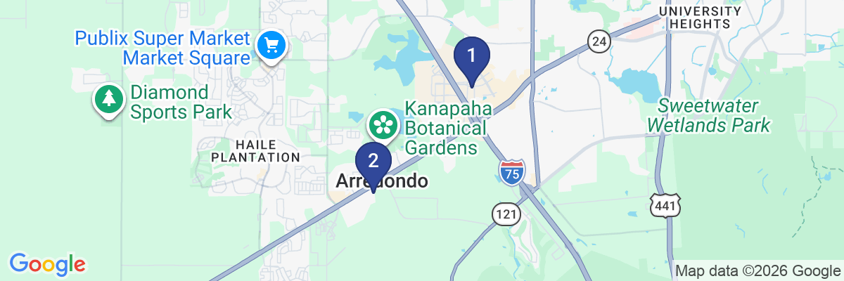 Map showing facility locations