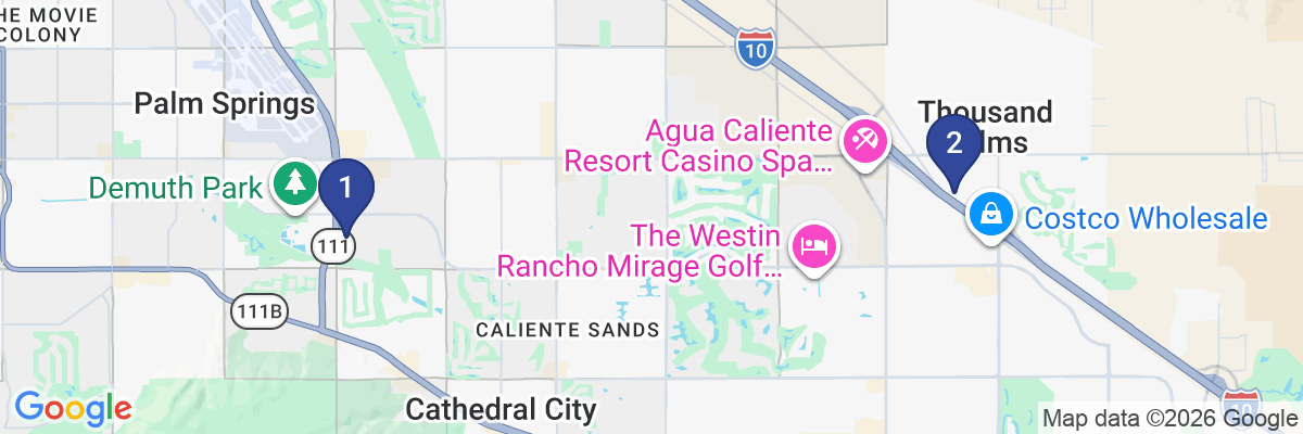 Map showing facility locations