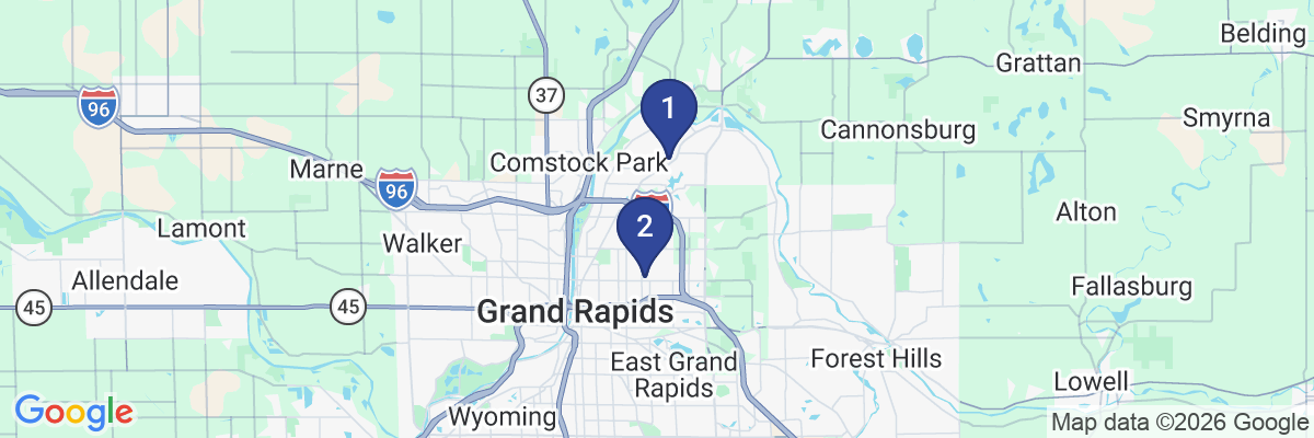 Map showing facility locations