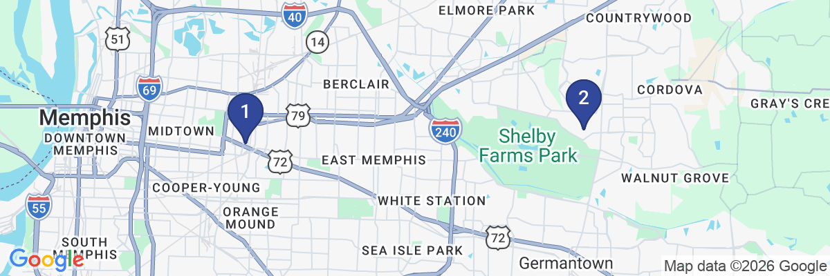 Map showing facility locations