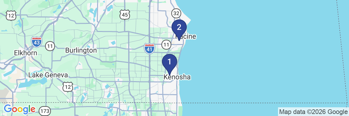 Map showing facility locations