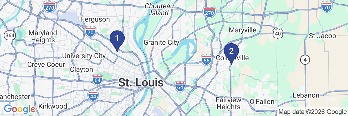 Map showing facility locations