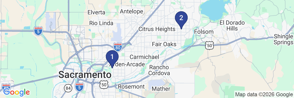 Map showing facility locations