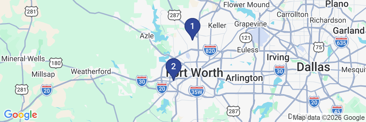 Map showing facility locations
