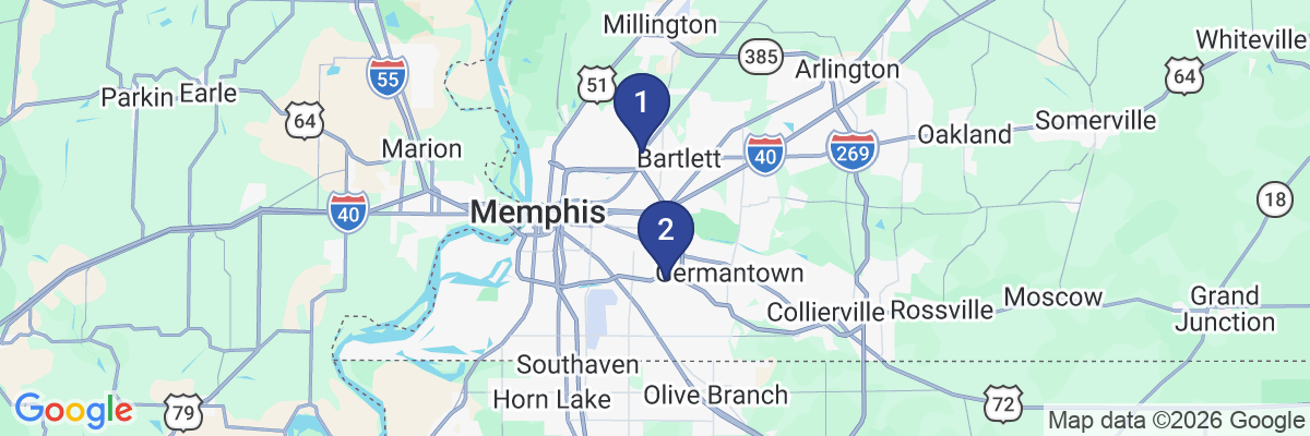 Map showing facility locations