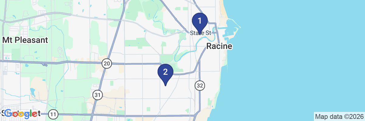 Map showing facility locations