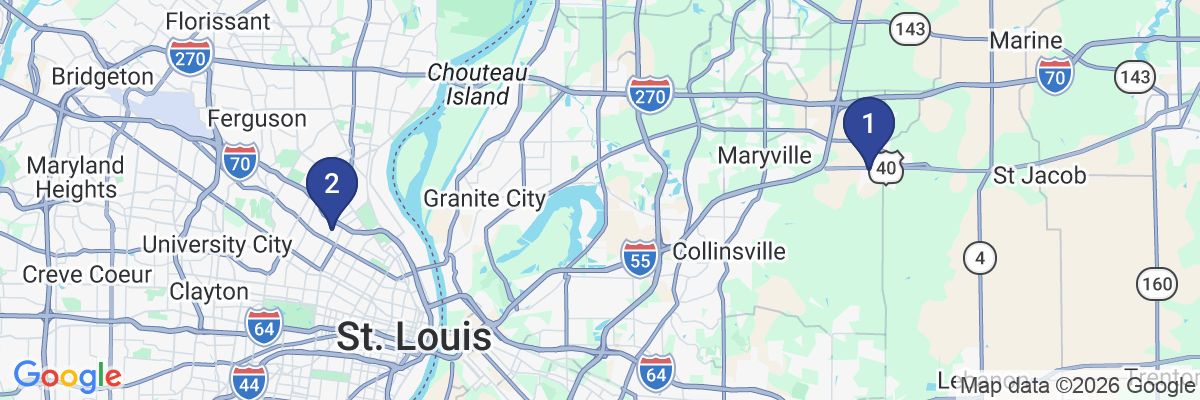 Map showing facility locations