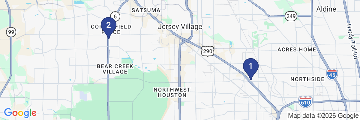 Map showing facility locations