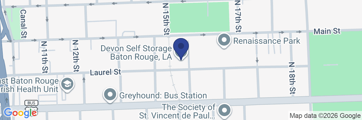 Map showing facility locations