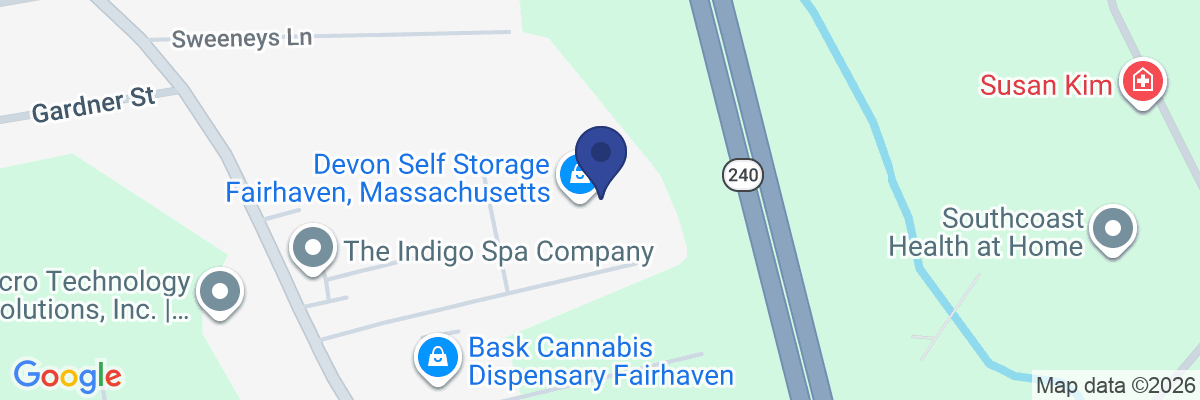 Map showing facility locations