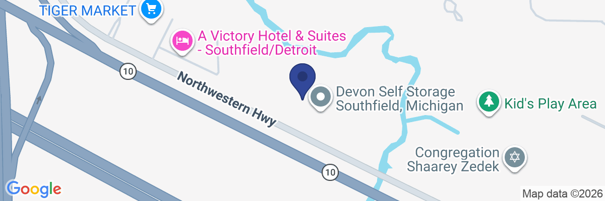 Map showing facility locations