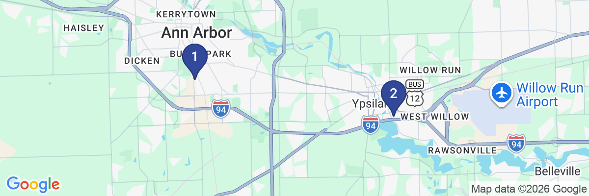 Map showing facility locations