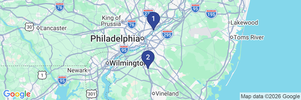 Map showing facility locations