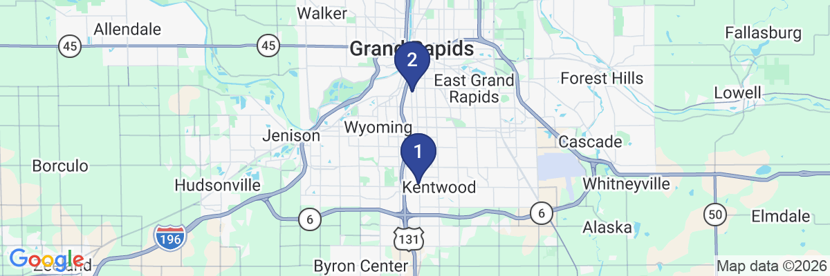 Map showing facility locations