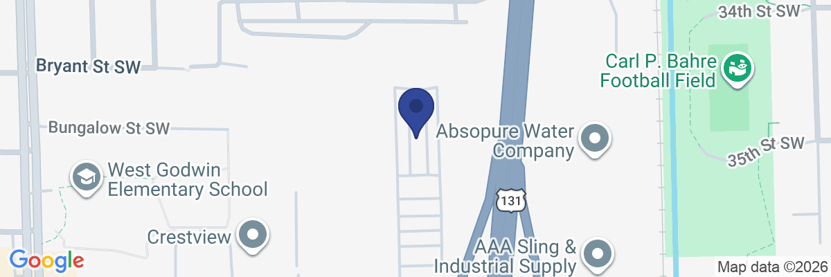 Map showing facility locations
