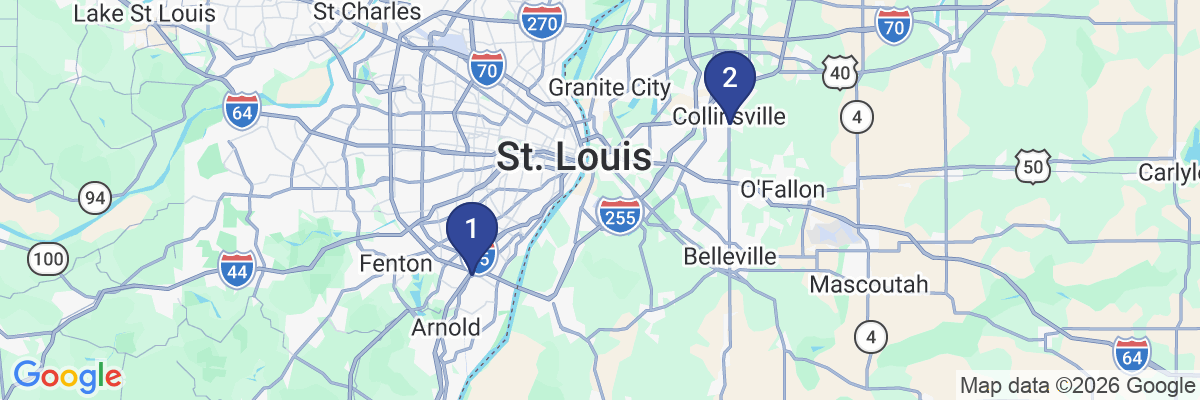 Map showing facility locations