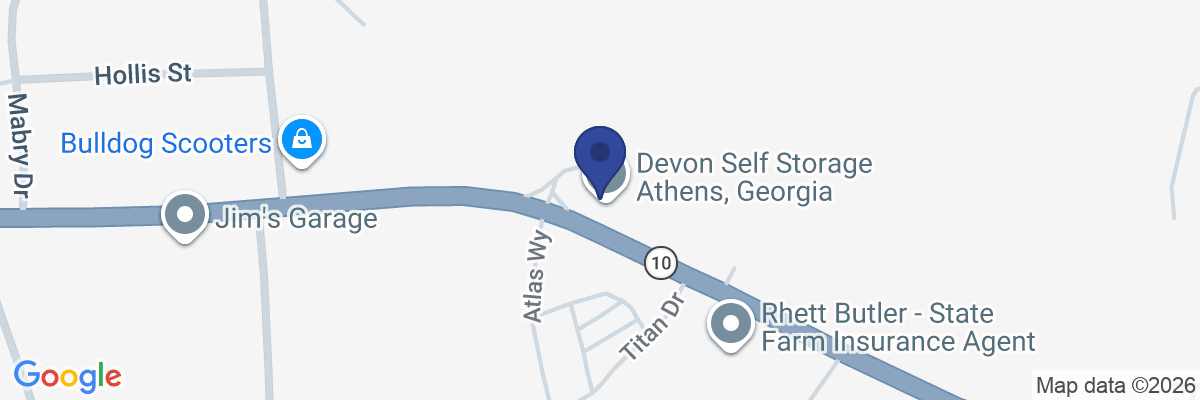 Map showing facility locations