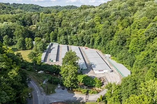 Aerial view of storage facility in Pittsburgh, PA, at Devon Self Storage - Camp Horne