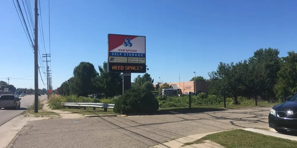 Driveway at Devon Self Storage in Wyoming, Michigan