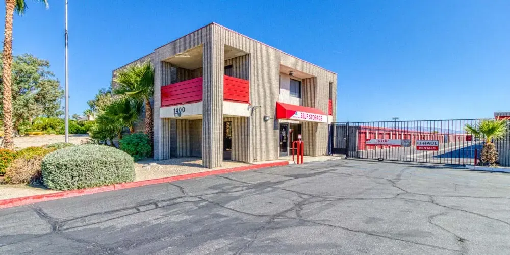 Entry into Devon Self Storage in Palm Springs, California