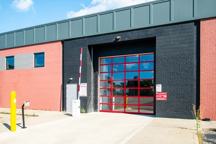 Exterior image of drive through access door at Devon Self Storage Grand Rapids