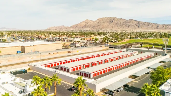 Devon Self Storage South Nellis Blvd drone view.