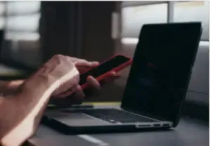 Mobile phone and laptop